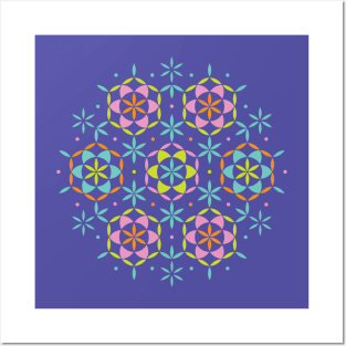 Colorful Flower of life Posters and Art